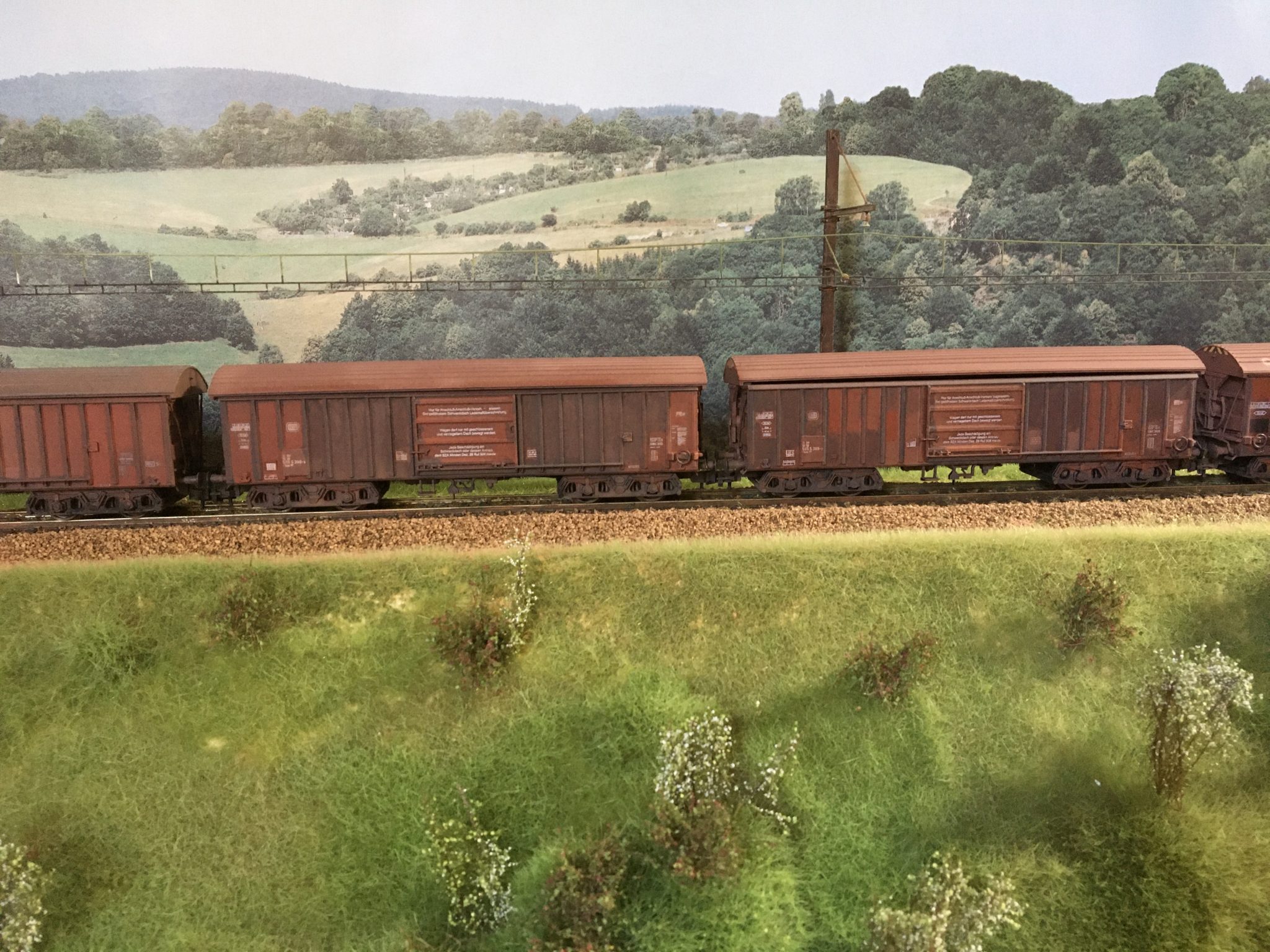 ROCO ech HO ref 66183 Set 3 Wagons DB toit coulissants avec