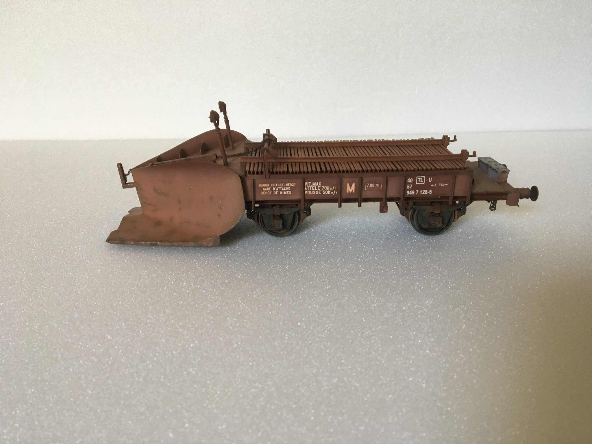 Wagon échelle O – Plastique Gris/argenté – Époque 3 – Vintage
